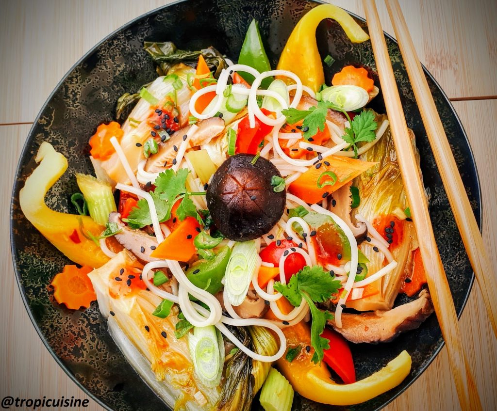 wok végétarien au potimarron & pak choï..cours de cuisine grenoble