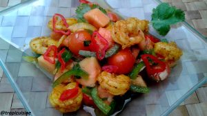 Salade de papaye et crevettes curcuma cours de cuisine grenoble tropicuisine à dom